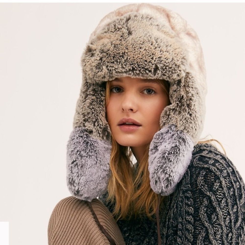 Free People Accessories Faux Fur Trapper Kangol Fur Hat Ivory Crème